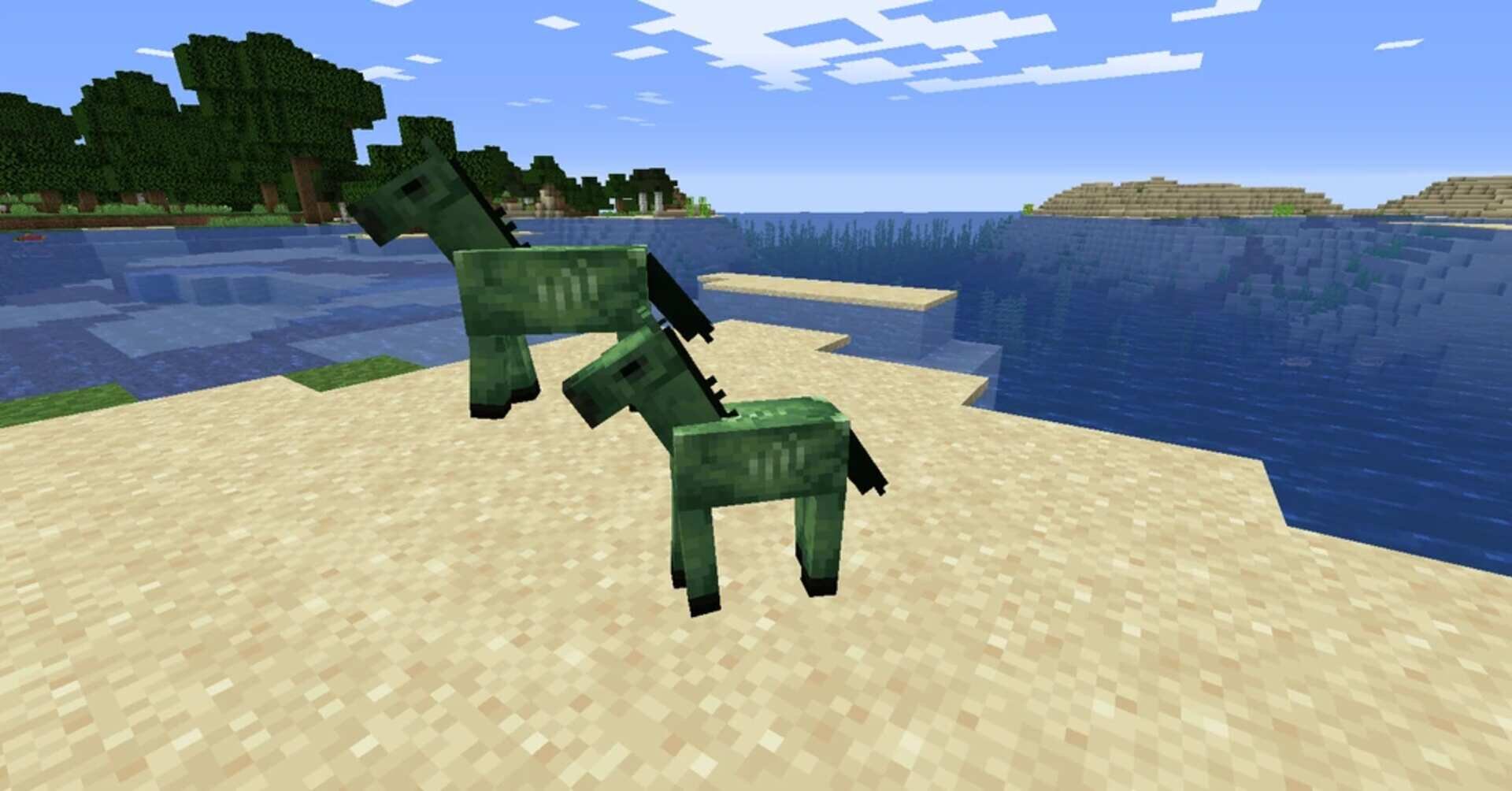 Зомби-лошадь на берегу